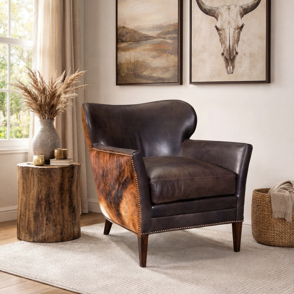 Kato Leather Club Chair with Dark HOH