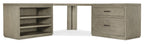 Linville Falls Corner Desk with Lateral File and Open Desk Cabinet