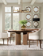 Eleana Round Dining Table with One 20-inch Leaf
