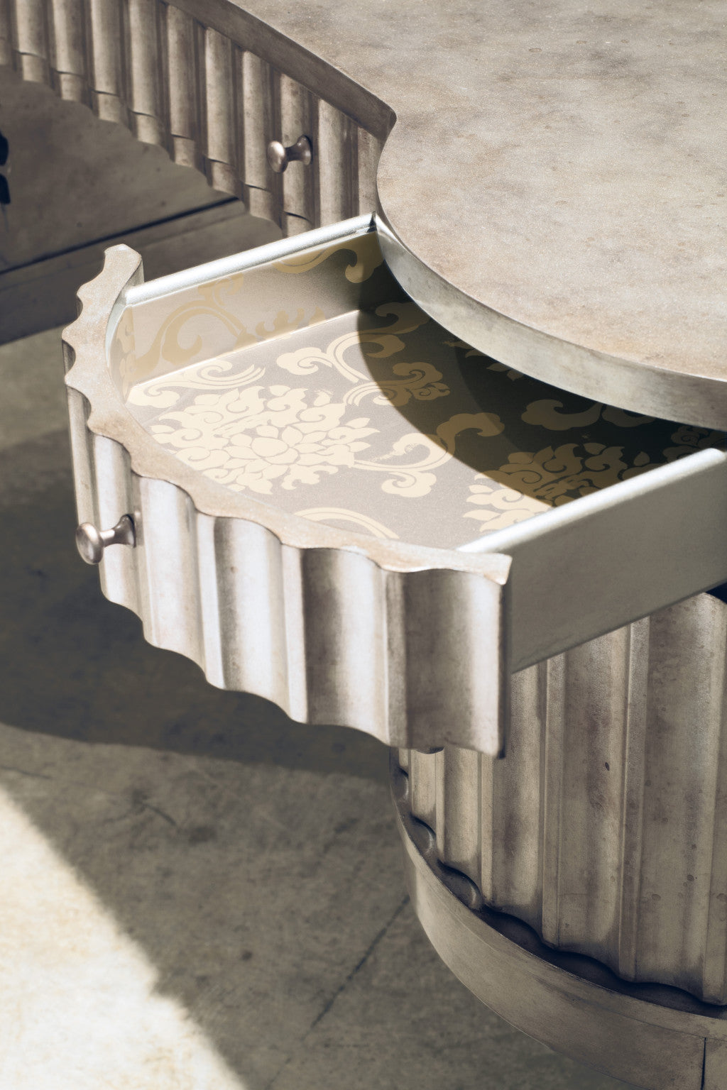 Melange Fluted Kidney Desk