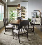 Americana Round Pedestal Dining Table with 1-22in Leaf