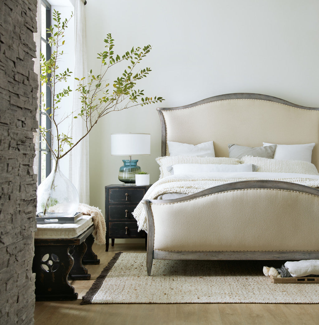 Ciao Bella Queen Upholstered Bed- Speckled Gray