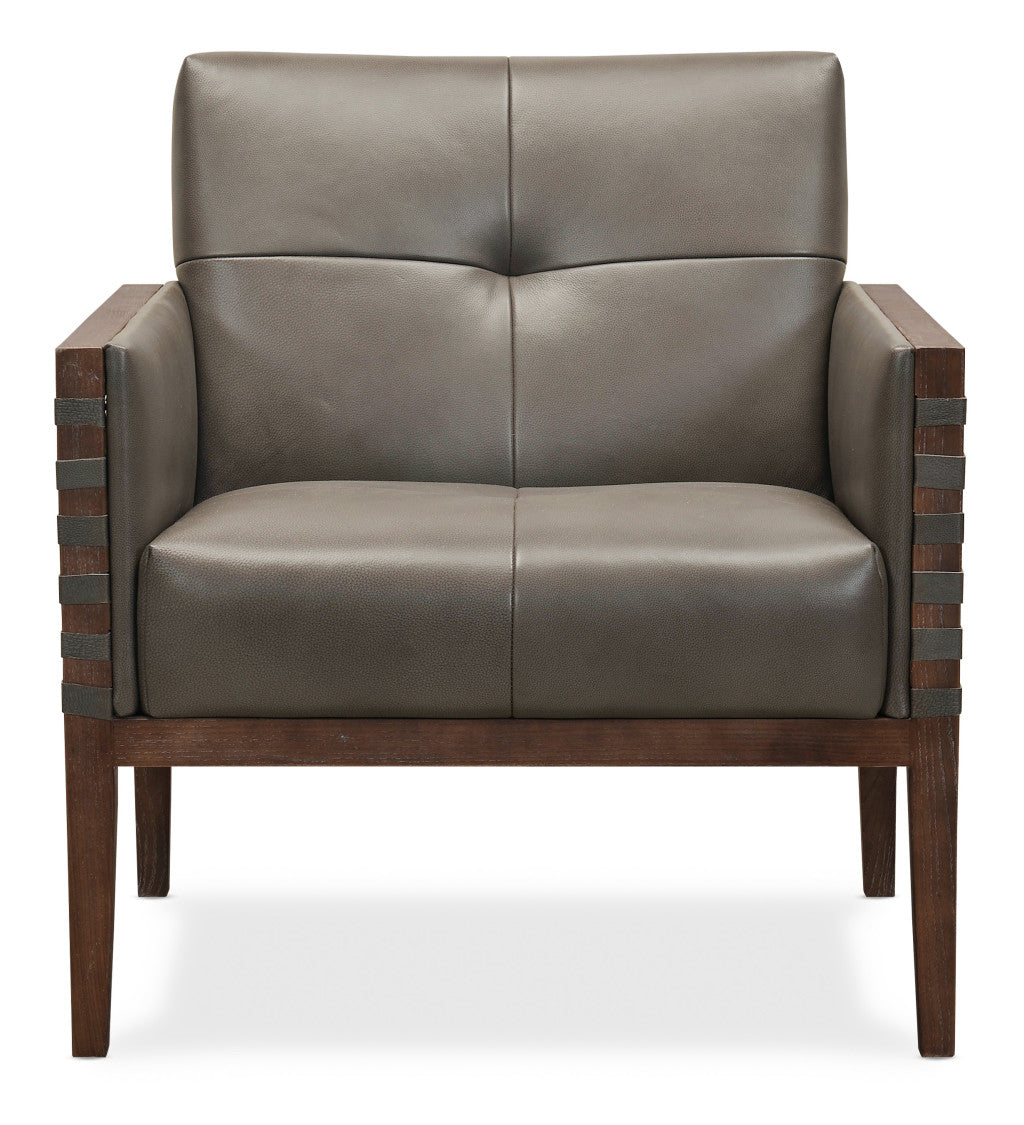 Carverdale Leather Club Chair withWood Frame