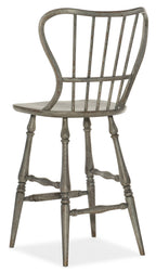 Ciao Bella Spindle Back Bar Stool-Speckled Gray